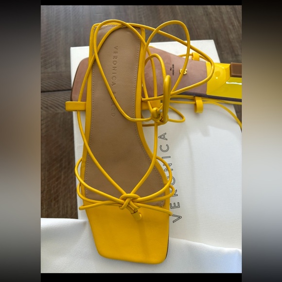 Veronica Beard Foley Ankle Tie Sandal Color Pineapple - Picture 12 of 12